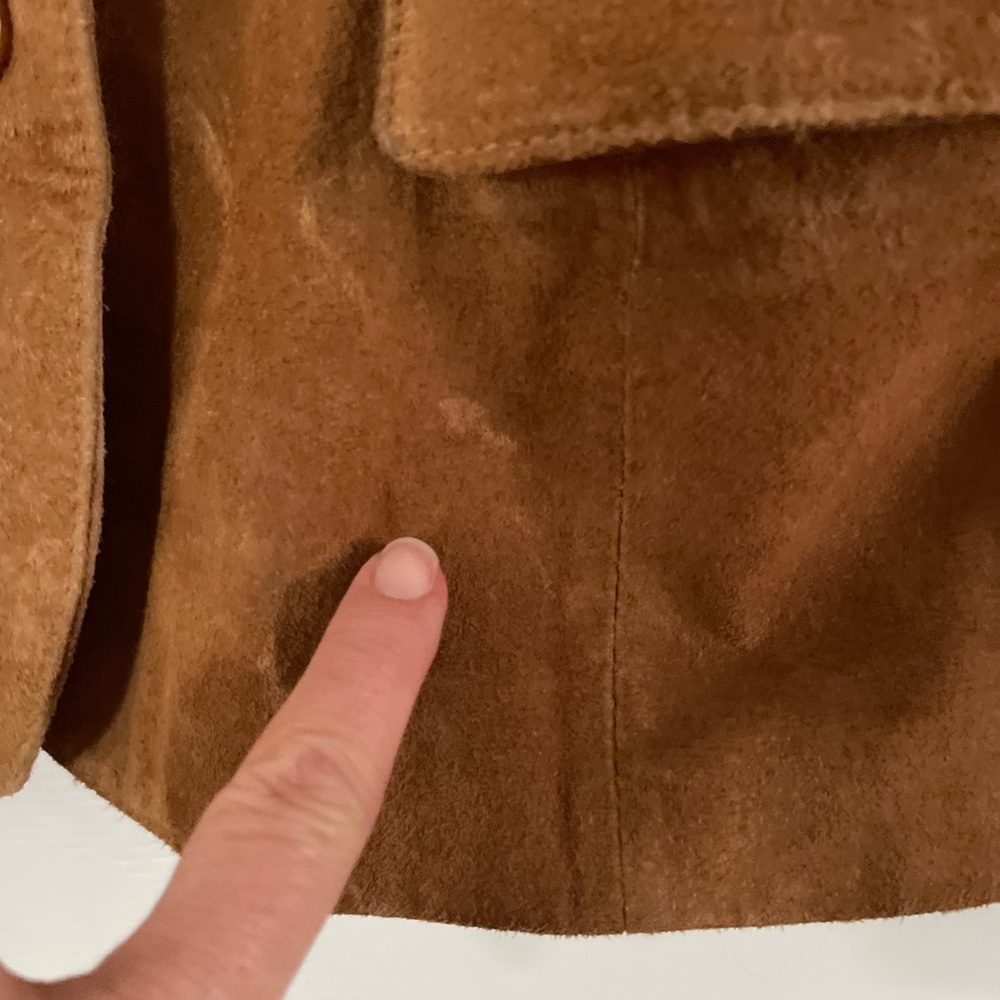 Women's Vintage Suede Camel Blazer Jacket Large - Picture 3 of 10